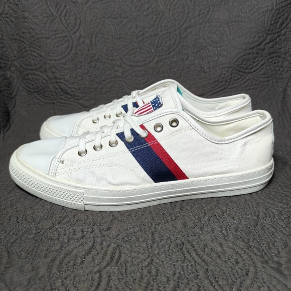 Polo Ralph Lauren White Canvas Team USA Olympic 2020 Tokyo Sneakers Mens 10.5D